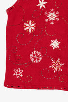 Vintage Red Ambra Snowflakes Ugly Christmas Vest (1990s)