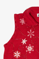 Vintage Red Ambra Snowflakes Ugly Christmas Vest (1990s)