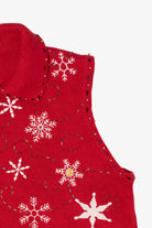 Vintage Red Ambra Snowflakes Ugly Christmas Vest (1990s)