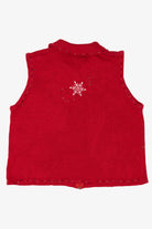 Vintage Red Ambra Snowflakes Ugly Christmas Vest (1990s)
