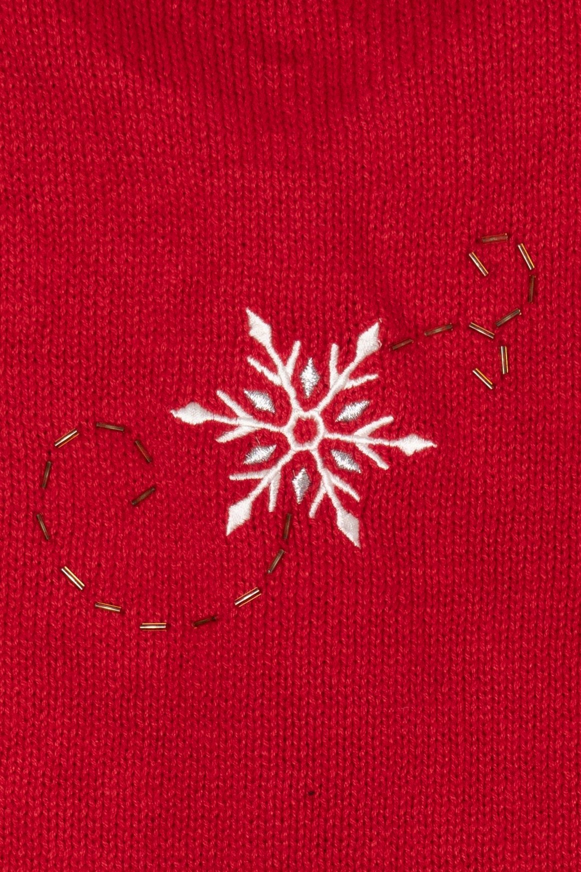 Vintage Red Ambra Snowflakes Ugly Christmas Vest (1990s)