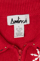 Vintage Red Ambra Snowflakes Ugly Christmas Vest (1990s)