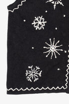 Vintage Black Mercer Street Snowflakes Ugly Christmas Vest (1990s)