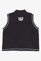 Vintage Black Mercer Street Snowflakes Ugly Christmas Vest (1990s)