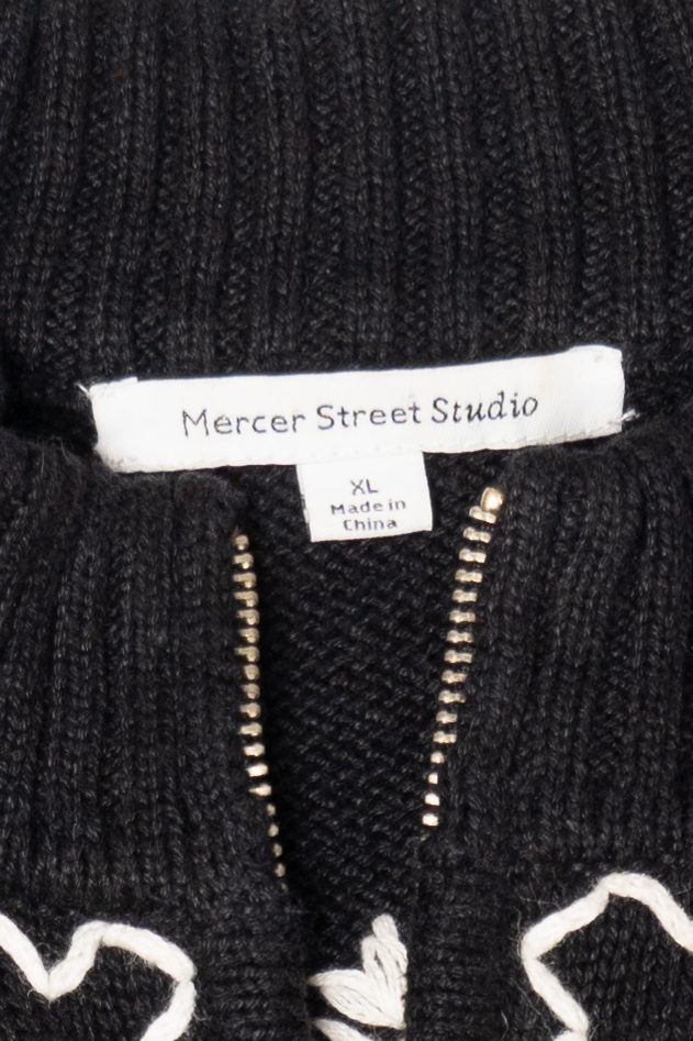 Vintage Black Mercer Street Snowflakes Ugly Christmas Vest (1990s)