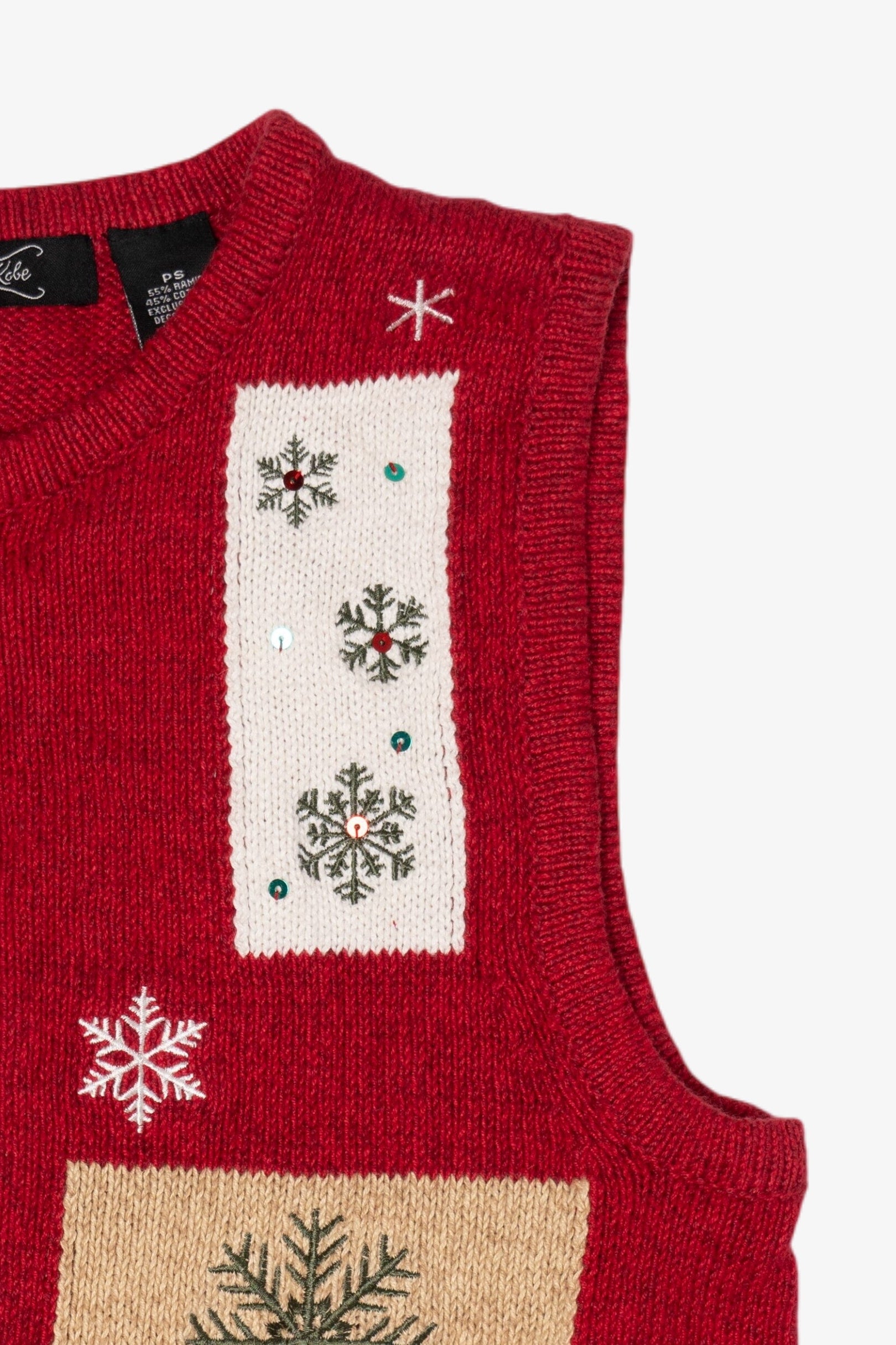Vintage Red Crystal Kole Ugly Christmas Vest (2000s)
