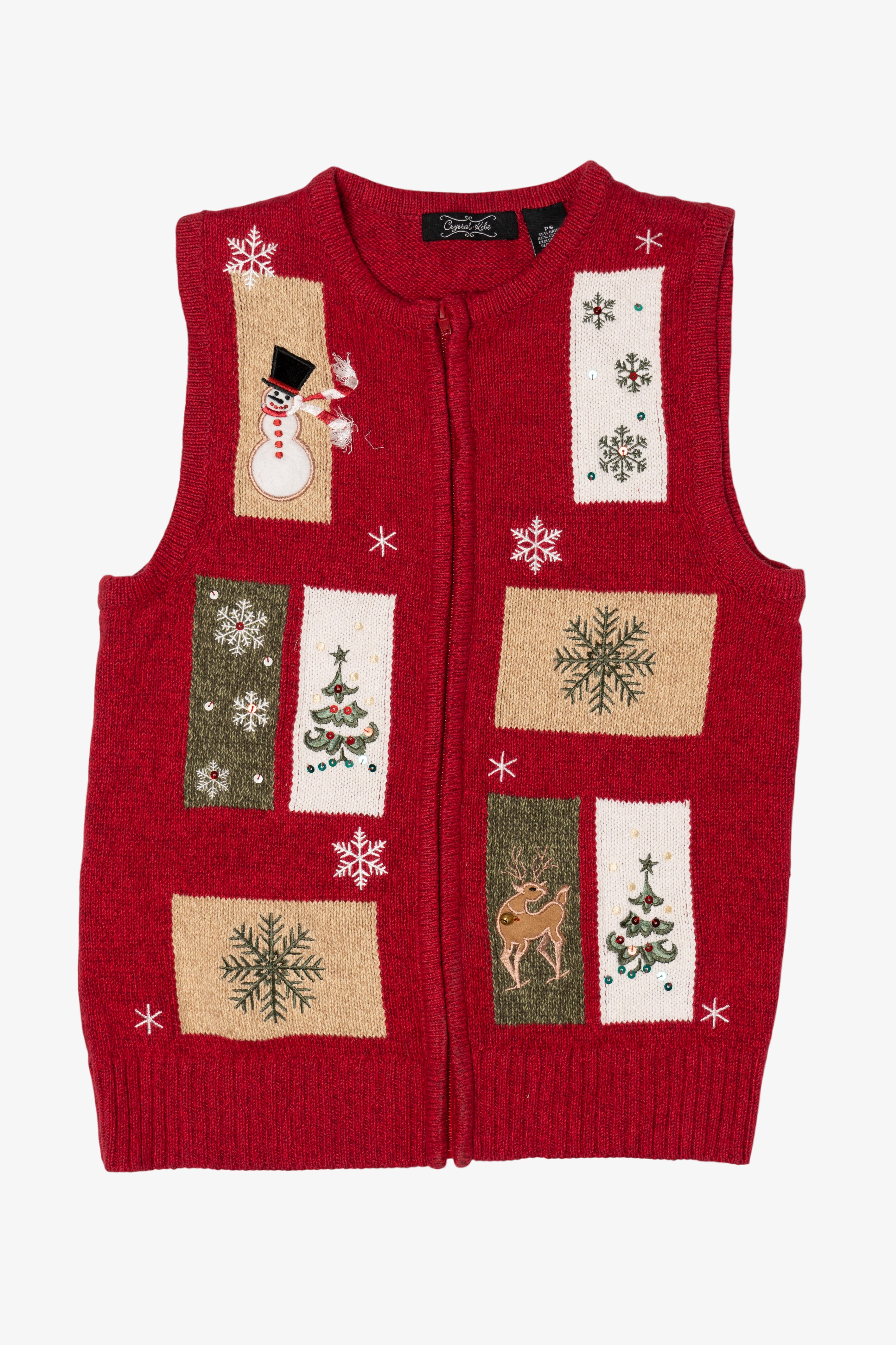 Vintage Red Crystal Kole Ugly Christmas Vest (2000s)