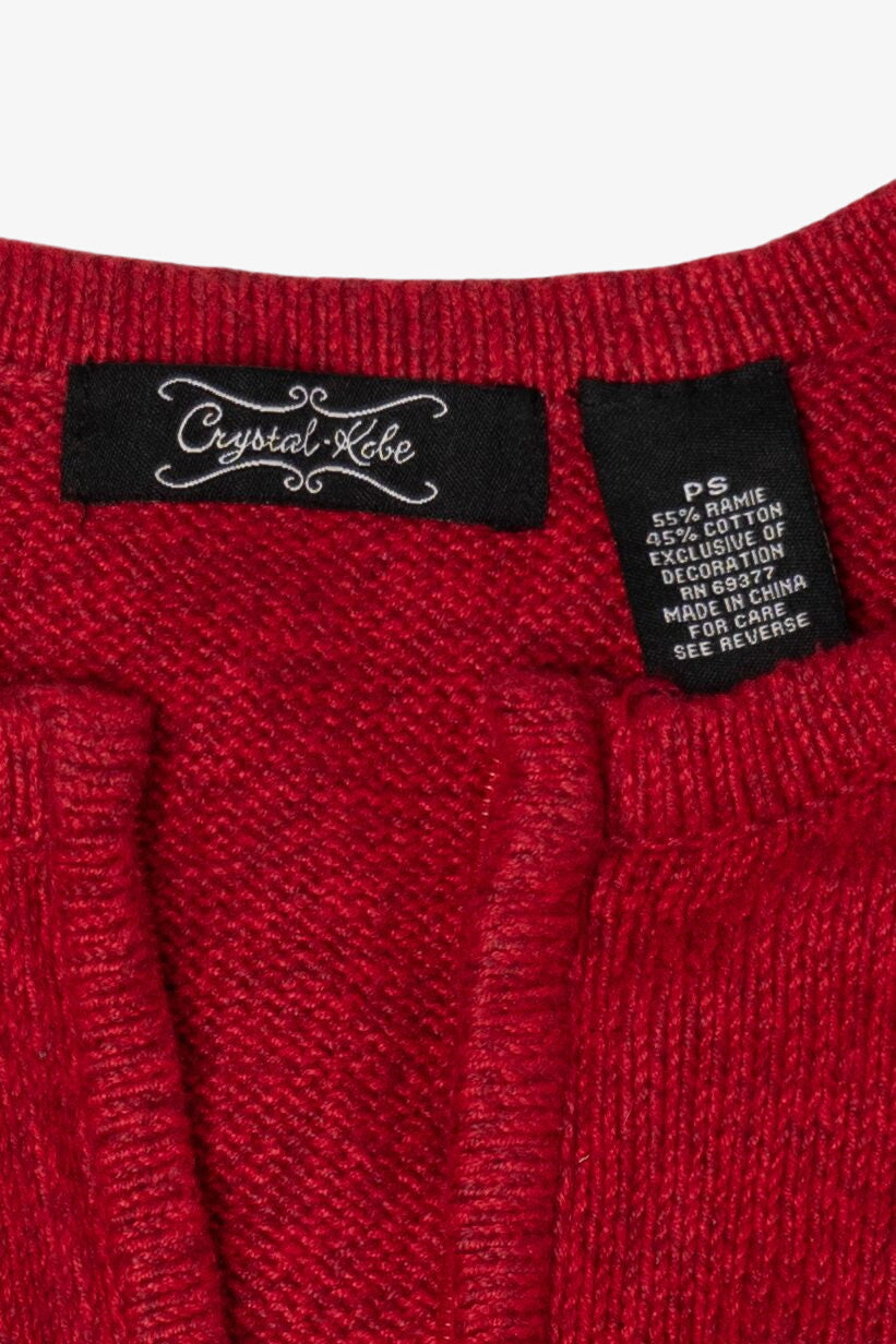 Vintage Red Crystal Kole Ugly Christmas Vest (2000s)