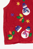 Vintage Red Bobbie Brooks Snowmen Ugly Christmas Vest (1990s)