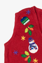 Vintage Red Bobbie Brooks Snowmen Ugly Christmas Vest (1990s)