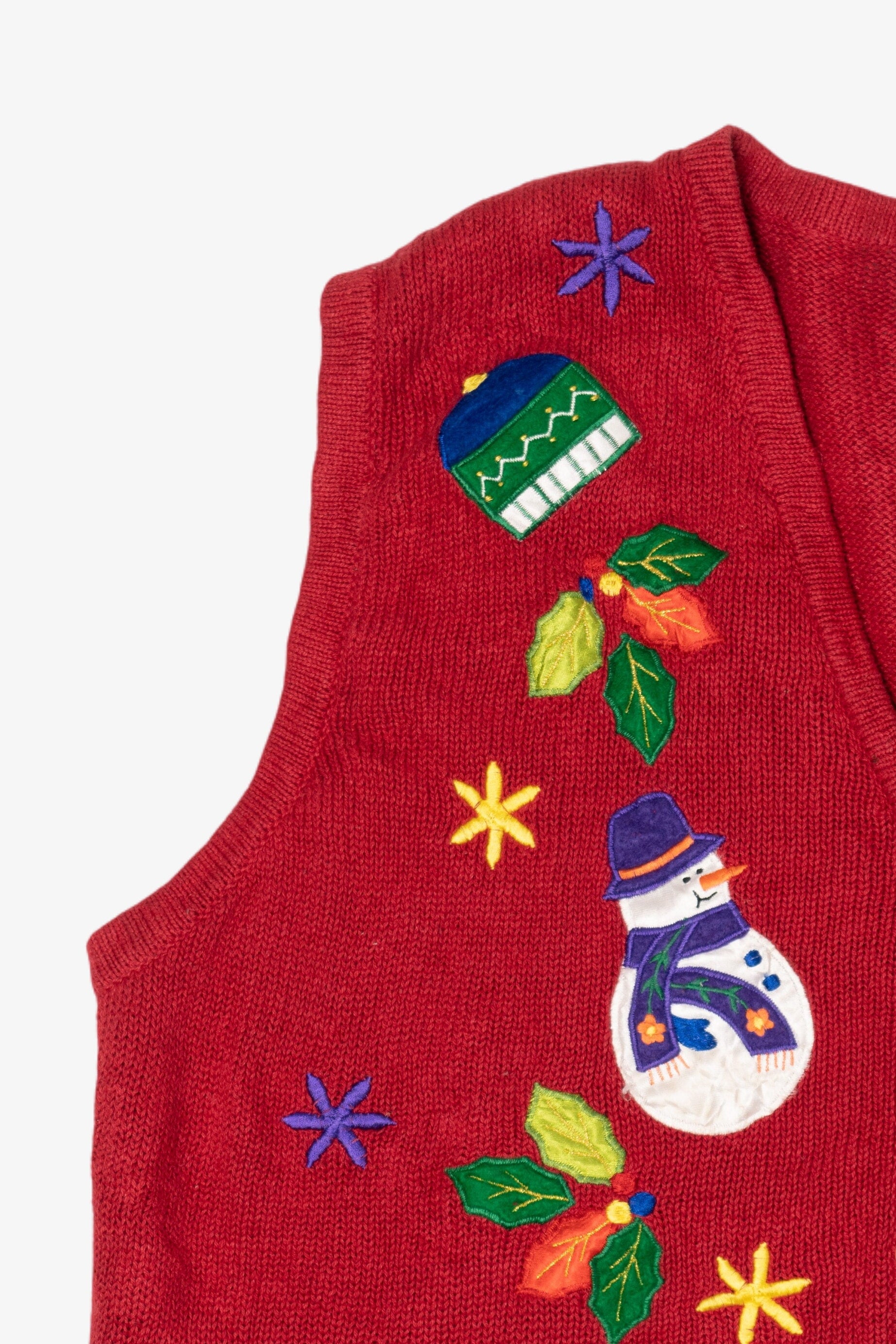Vintage Red Bobbie Brooks Snowmen Ugly Christmas Vest (1990s)