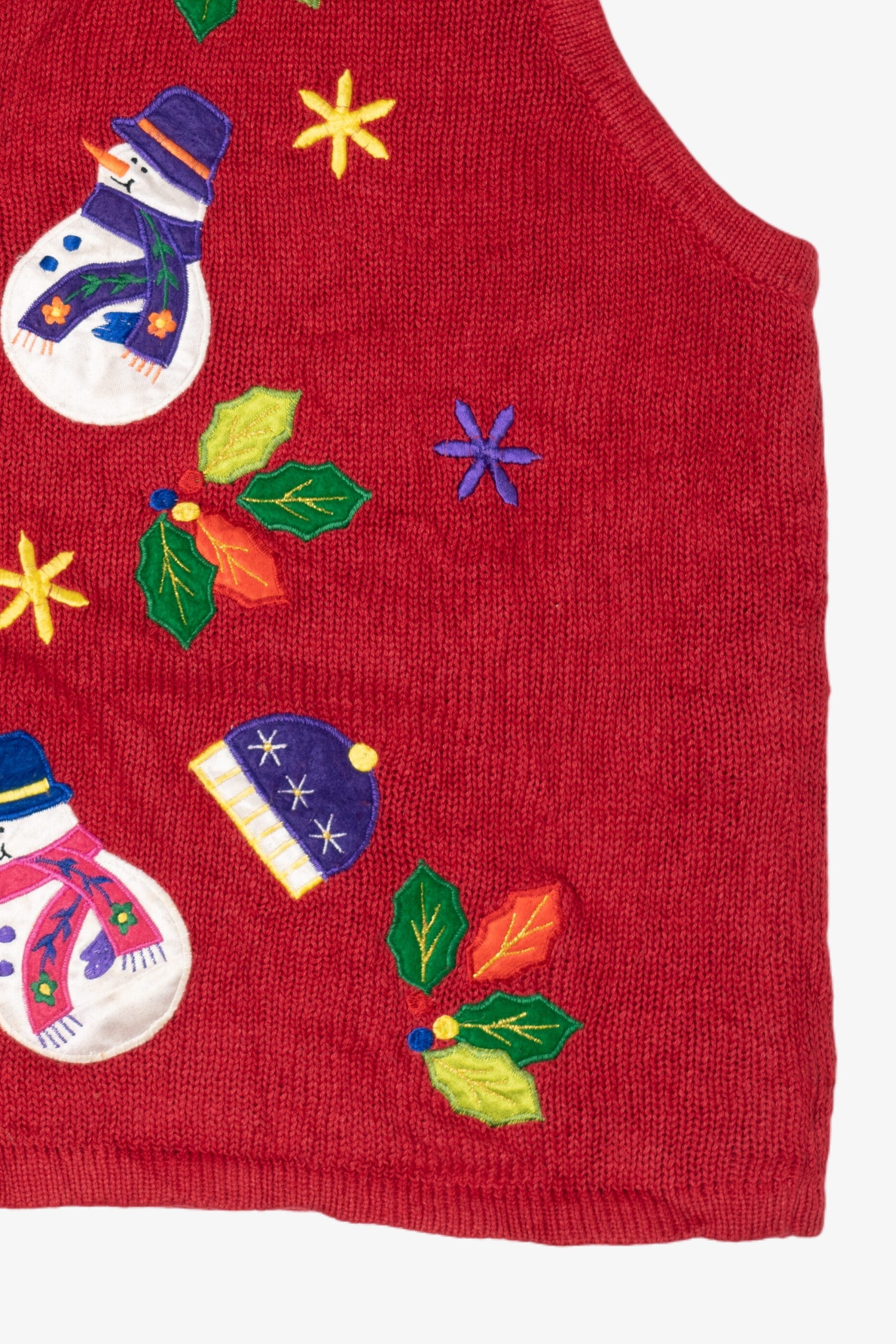 Vintage Red Bobbie Brooks Snowmen Ugly Christmas Vest (1990s)