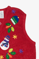 Vintage Red Bobbie Brooks Snowmen Ugly Christmas Vest (1990s)
