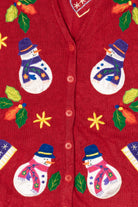 Vintage Red Bobbie Brooks Snowmen Ugly Christmas Vest (1990s)