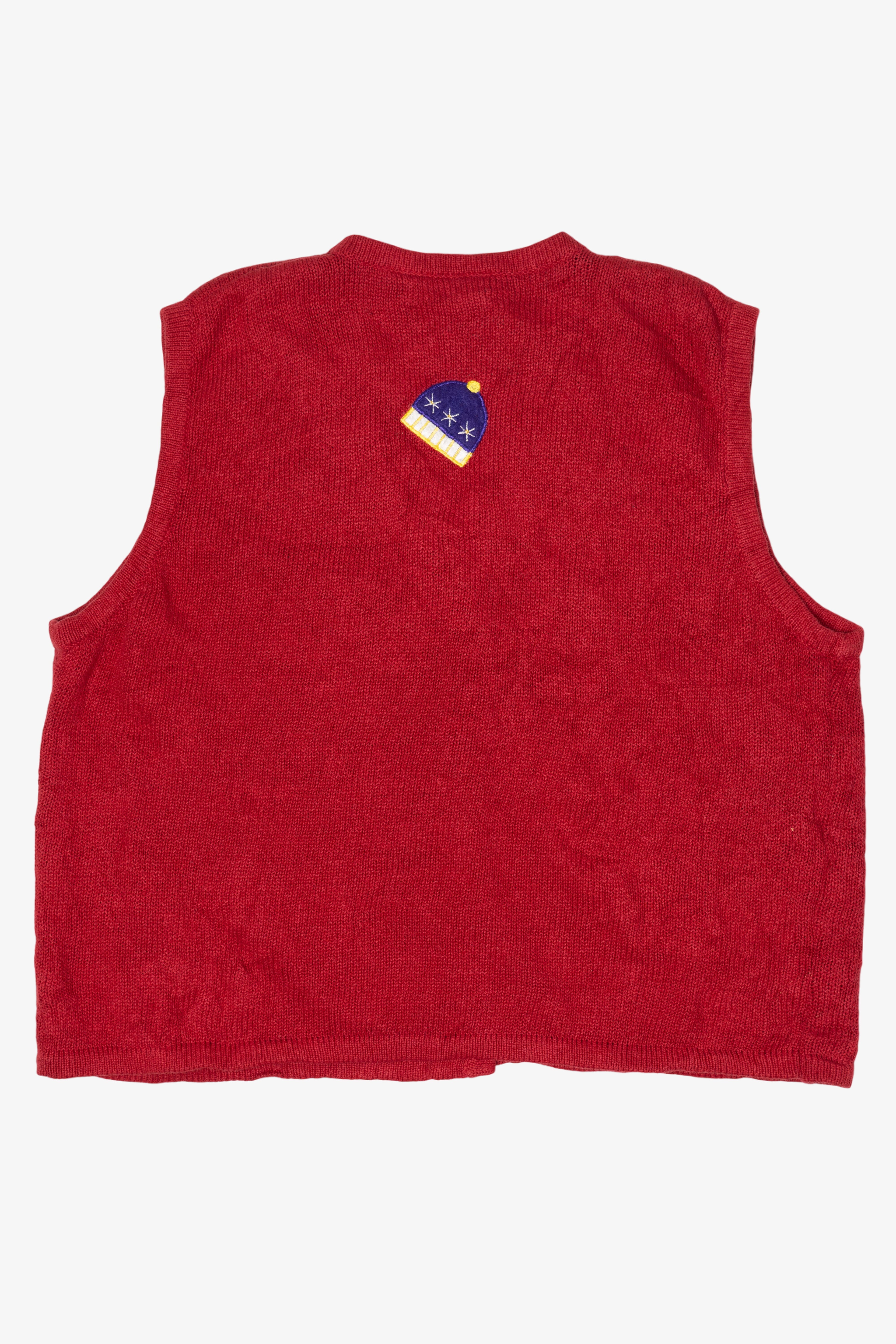 Vintage Red Bobbie Brooks Snowmen Ugly Christmas Vest (1990s)
