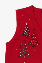 Vintage Red Designers Originals Trees Ugly Christmas Vest (2000s)