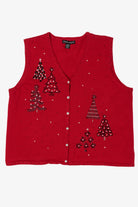 Vintage Red Designers Originals Trees Ugly Christmas Vest (2000s)