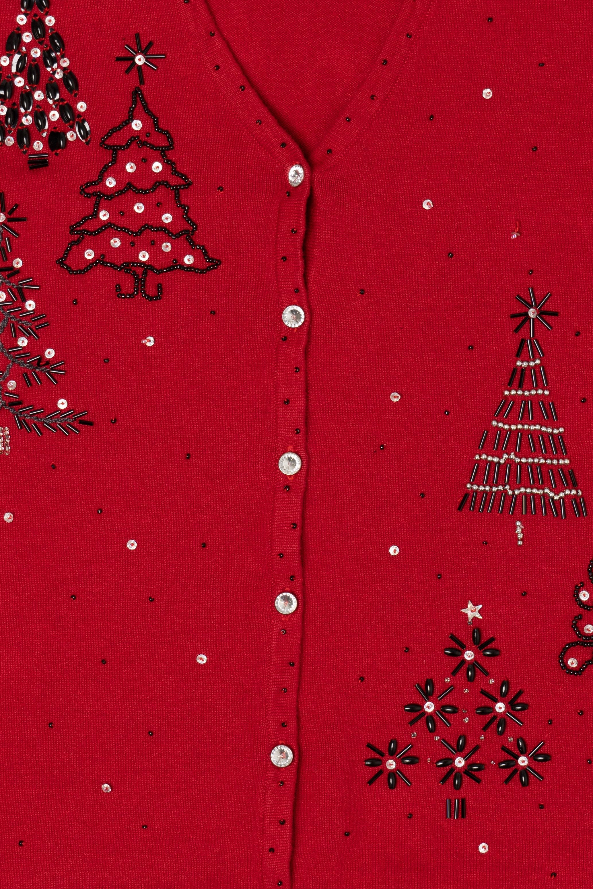 Vintage Red Designers Originals Trees Ugly Christmas Vest (2000s)