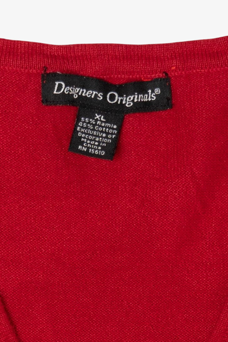 Vintage Red Designers Originals Trees Ugly Christmas Vest (2000s)