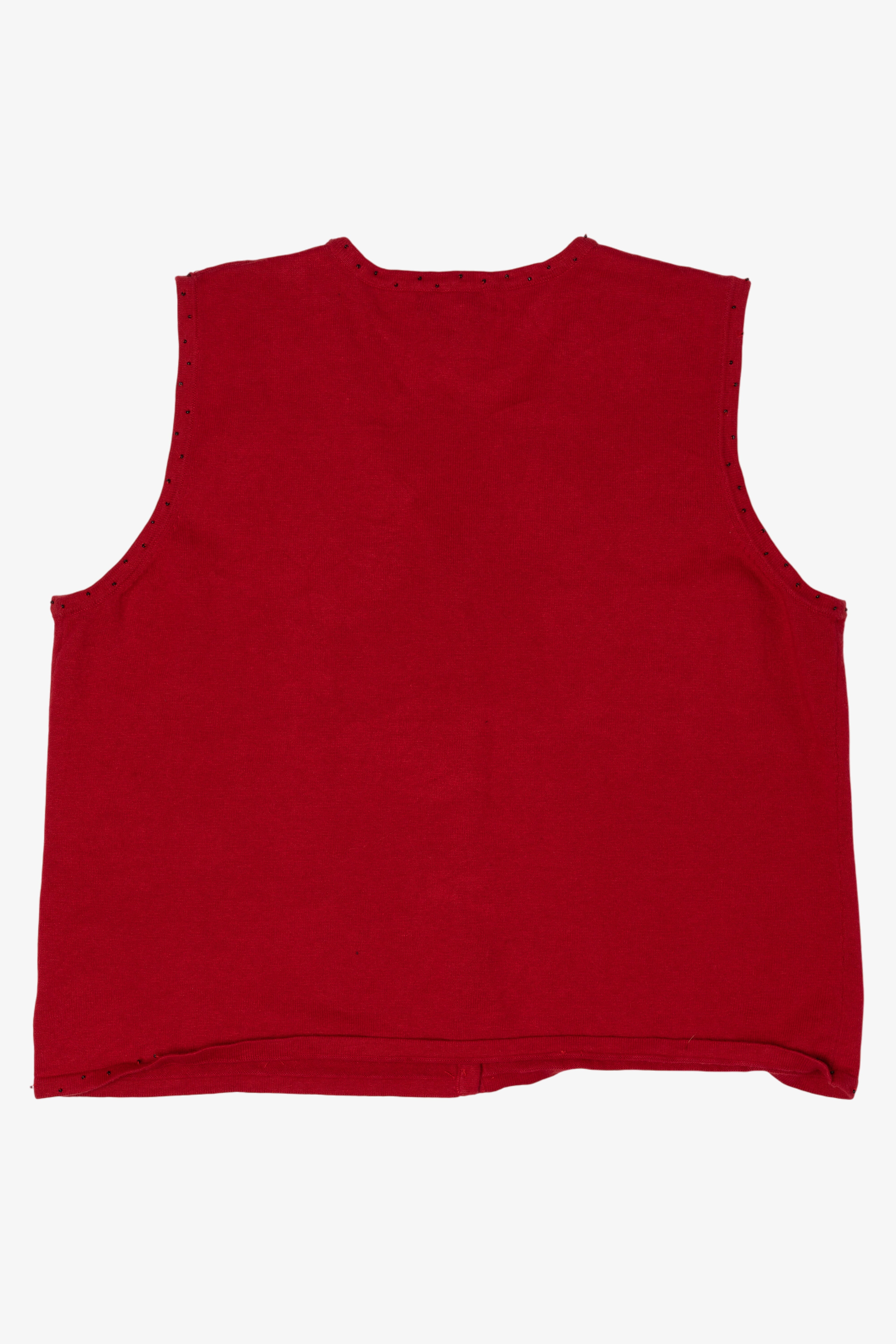 Vintage Red Designers Originals Trees Ugly Christmas Vest (2000s)