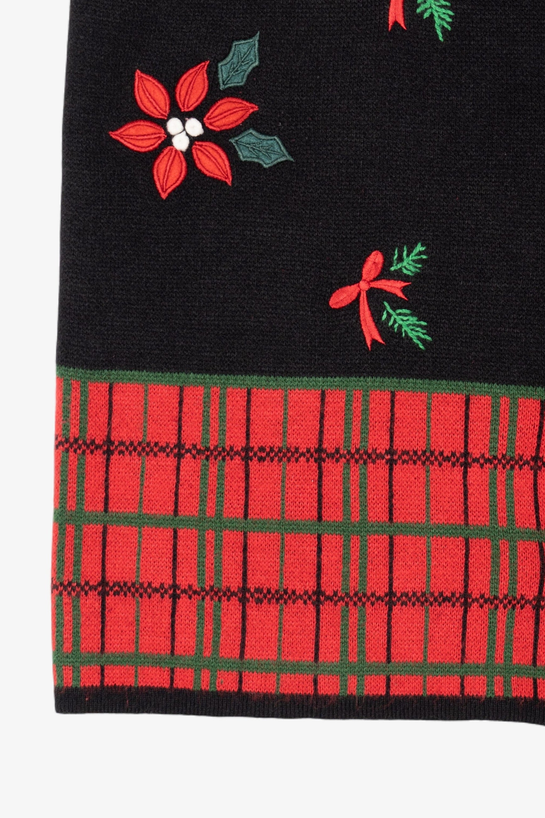 Vintage Black Croft & Barrow Flowers Ugly Christmas Vest (2000s)
