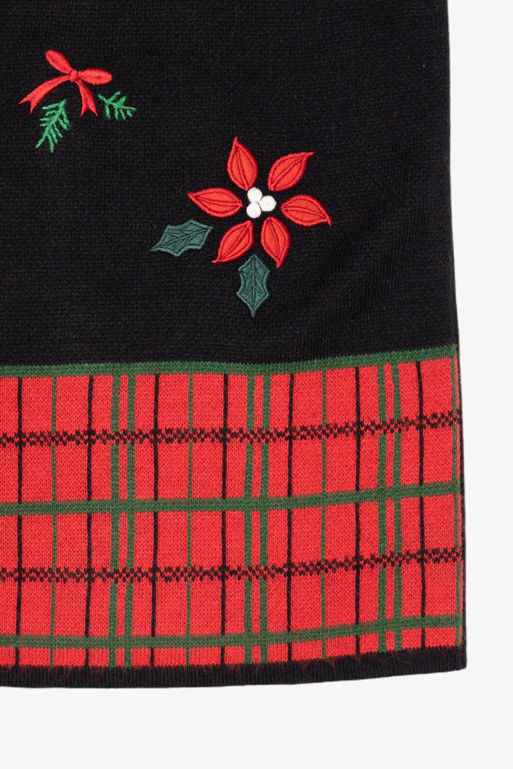 Vintage Black Croft & Barrow Flowers Ugly Christmas Vest (2000s)