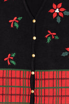Vintage Black Croft & Barrow Flowers Ugly Christmas Vest (2000s)
