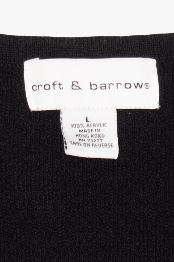 Vintage Black Croft & Barrow Flowers Ugly Christmas Vest (2000s)