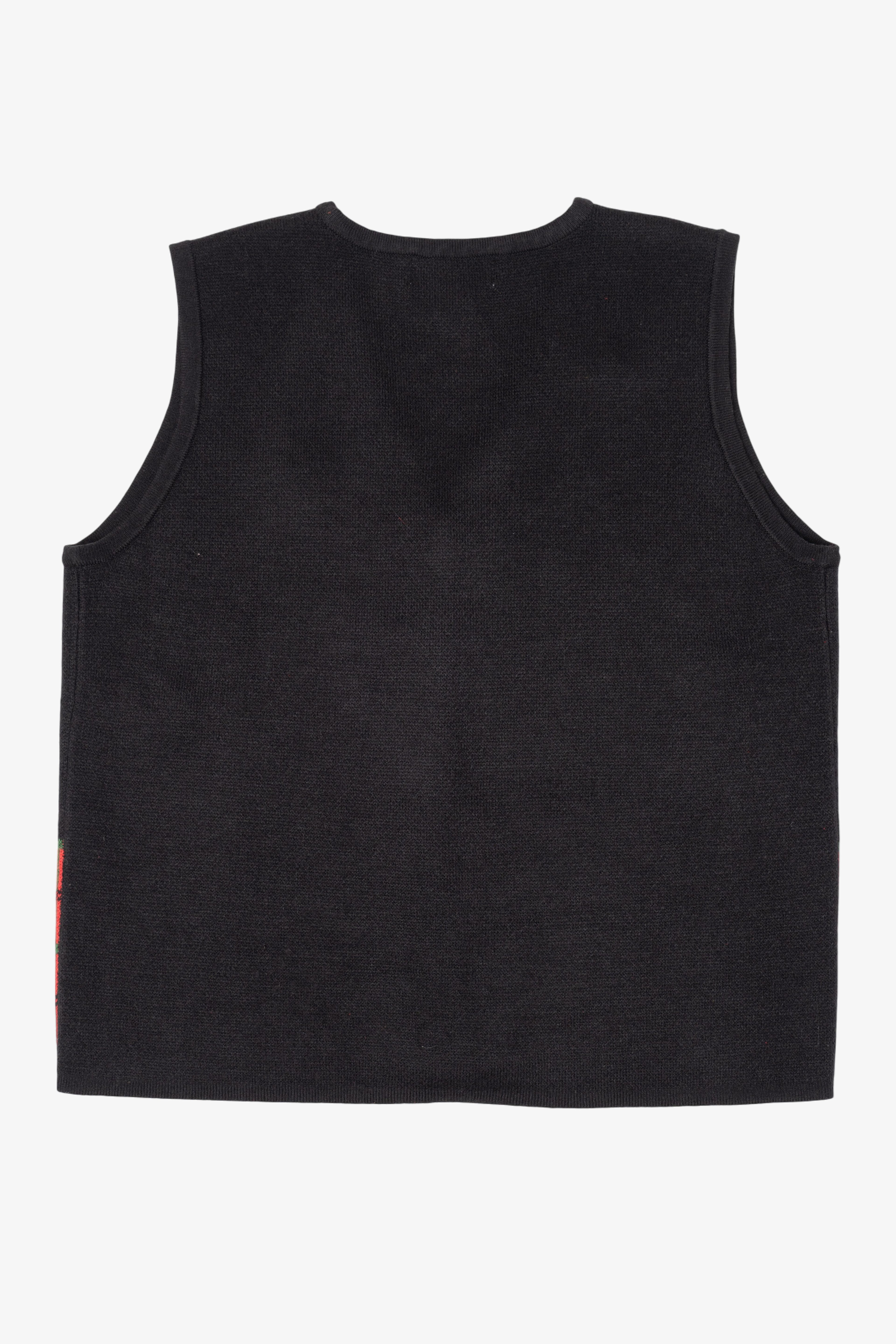Vintage Black Croft & Barrow Flowers Ugly Christmas Vest (2000s)