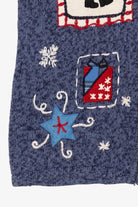 Vintage Blue Bobbie Brooks Ugly Christmas Vest (1990s)