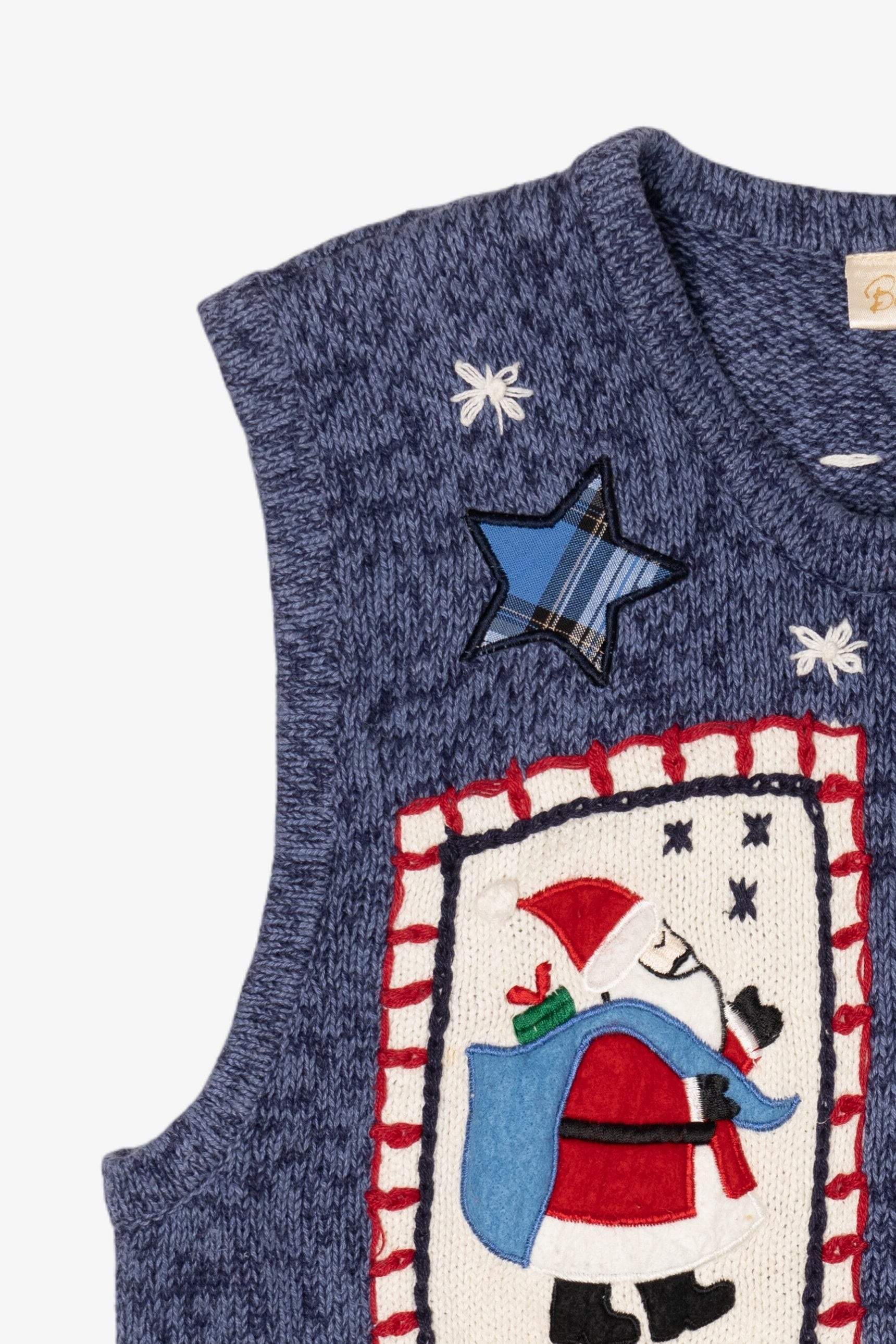 Vintage Blue Bobbie Brooks Ugly Christmas Vest (1990s)