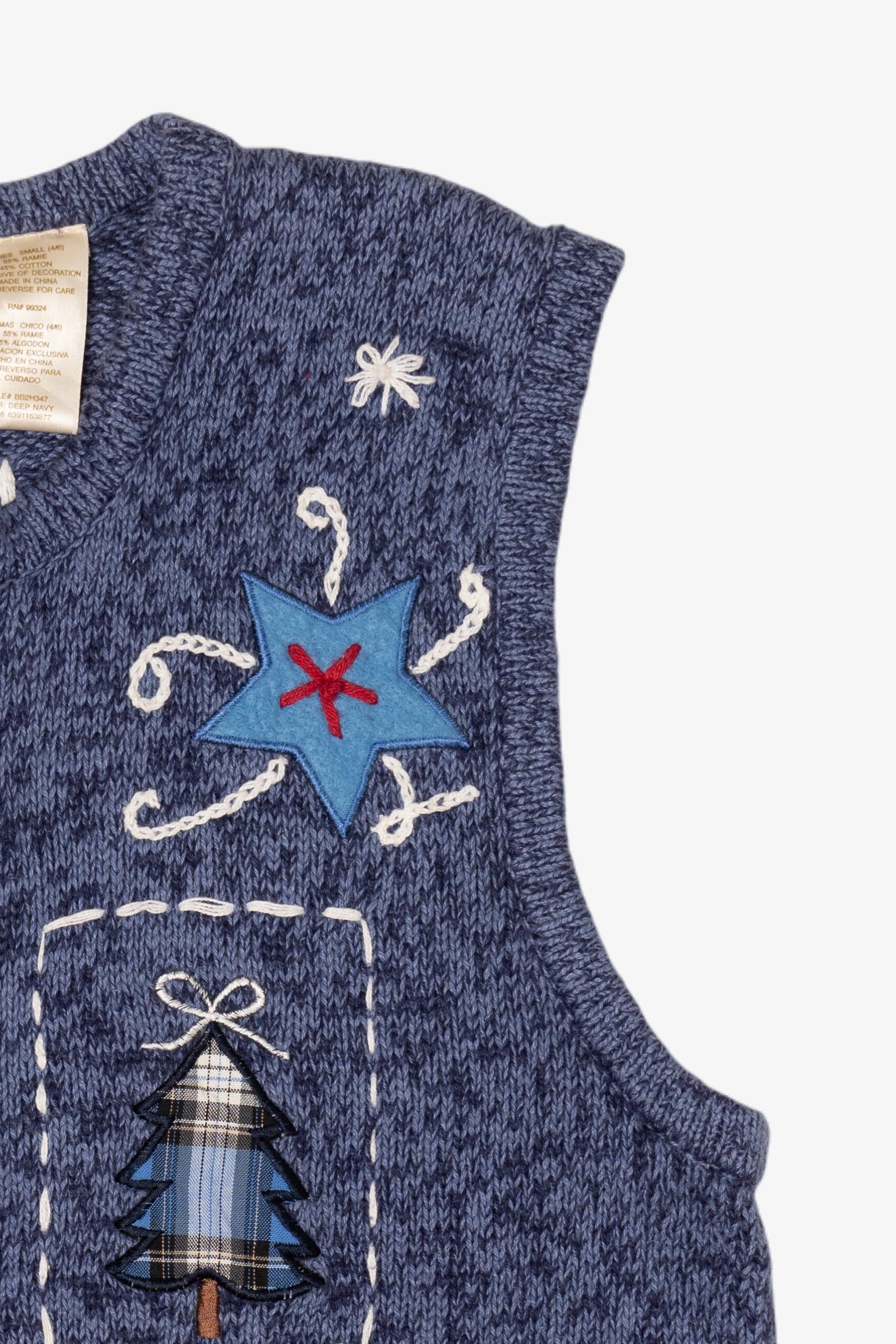 Vintage Blue Bobbie Brooks Ugly Christmas Vest (1990s)