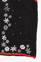 Vintage Black Basic Editions Snowflakes Ugly Christmas Vest (1990s)
