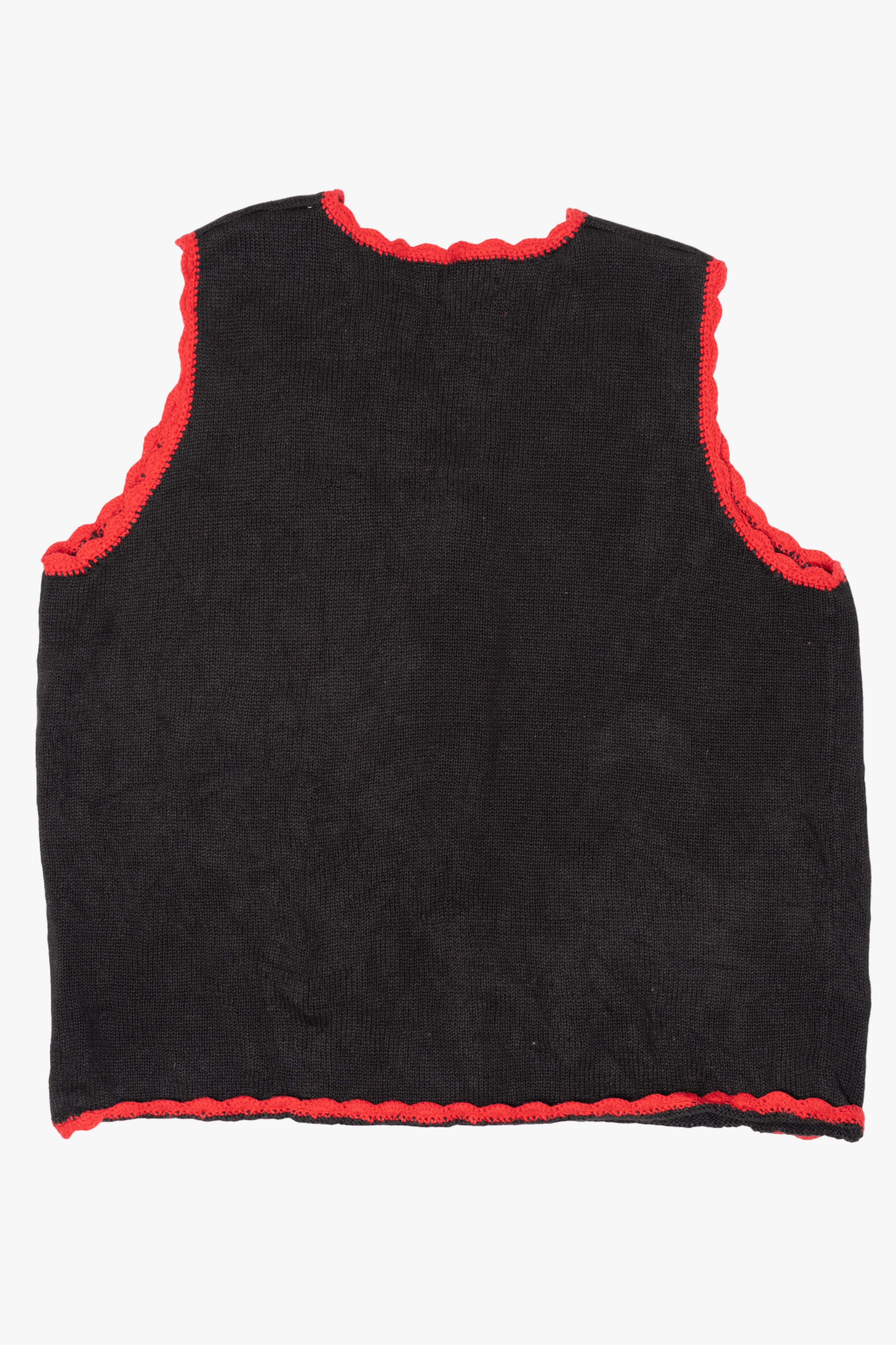 Vintage Black Basic Editions Snowflakes Ugly Christmas Vest (1990s)
