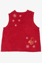 Vintage Red Basic Editions Ice Skates And Mittens Ugly Christmas Vest (1990s)