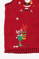 Vintage Red Holiday Editions Reindeer Ugly Christmas Vest (2000s)