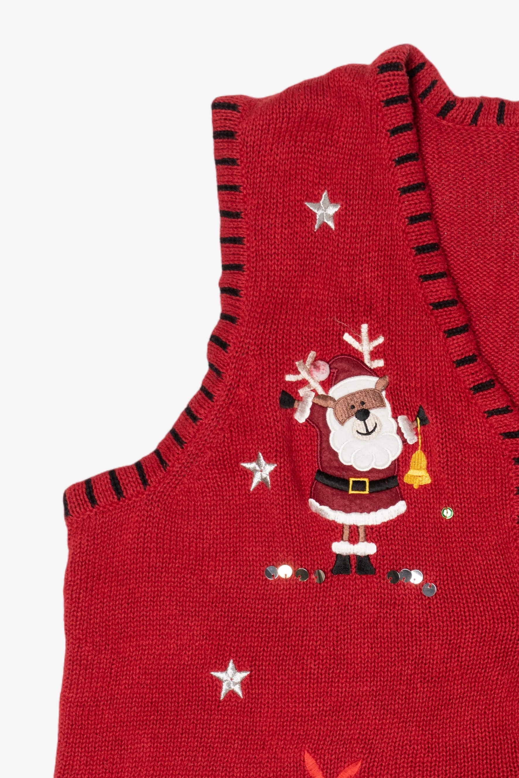 Vintage Red Holiday Editions Reindeer Ugly Christmas Vest (2000s)