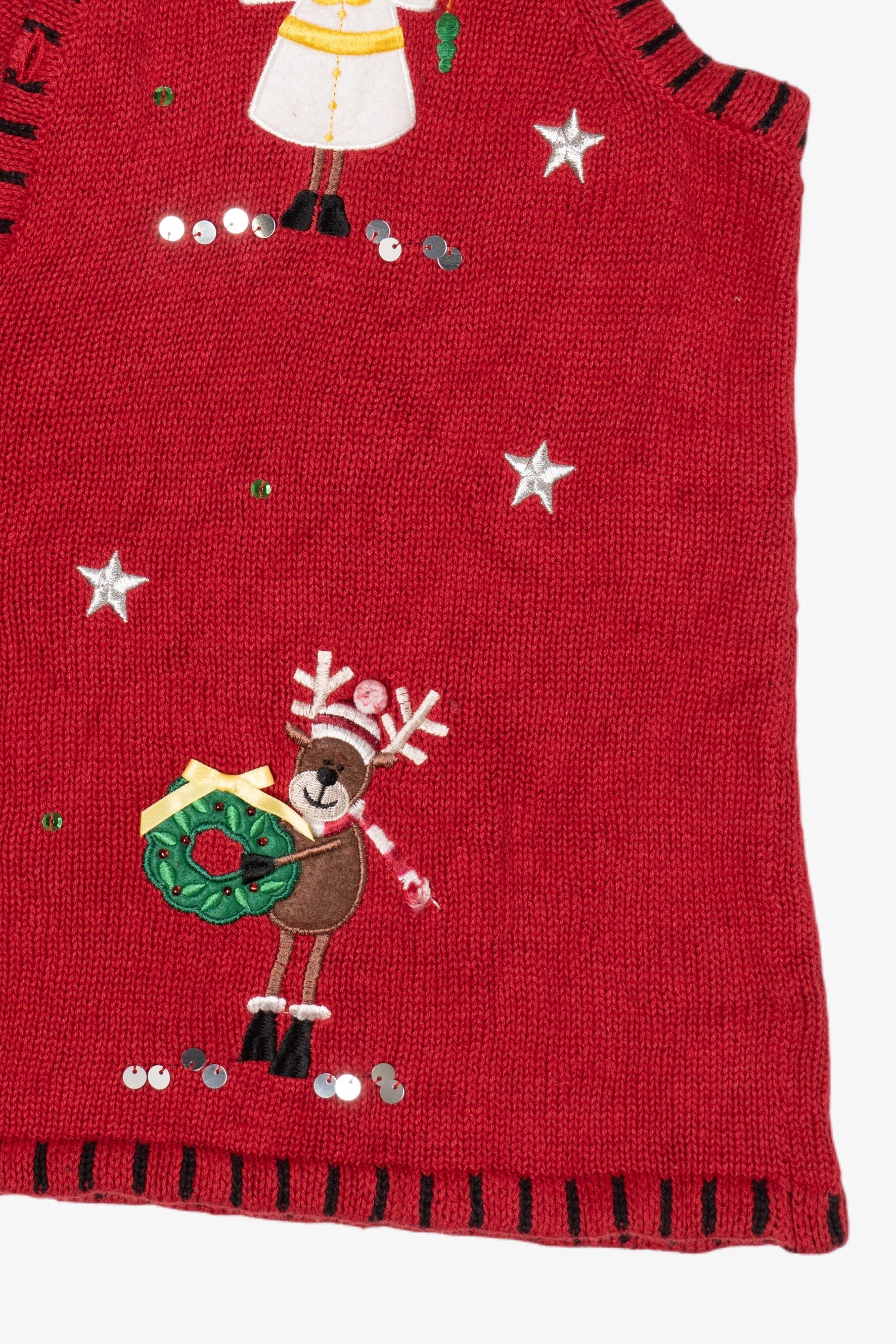 Vintage Red Holiday Editions Reindeer Ugly Christmas Vest (2000s)