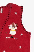 Vintage Red Holiday Editions Reindeer Ugly Christmas Vest (2000s)