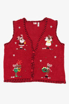 Vintage Red Holiday Editions Reindeer Ugly Christmas Vest (2000s)
