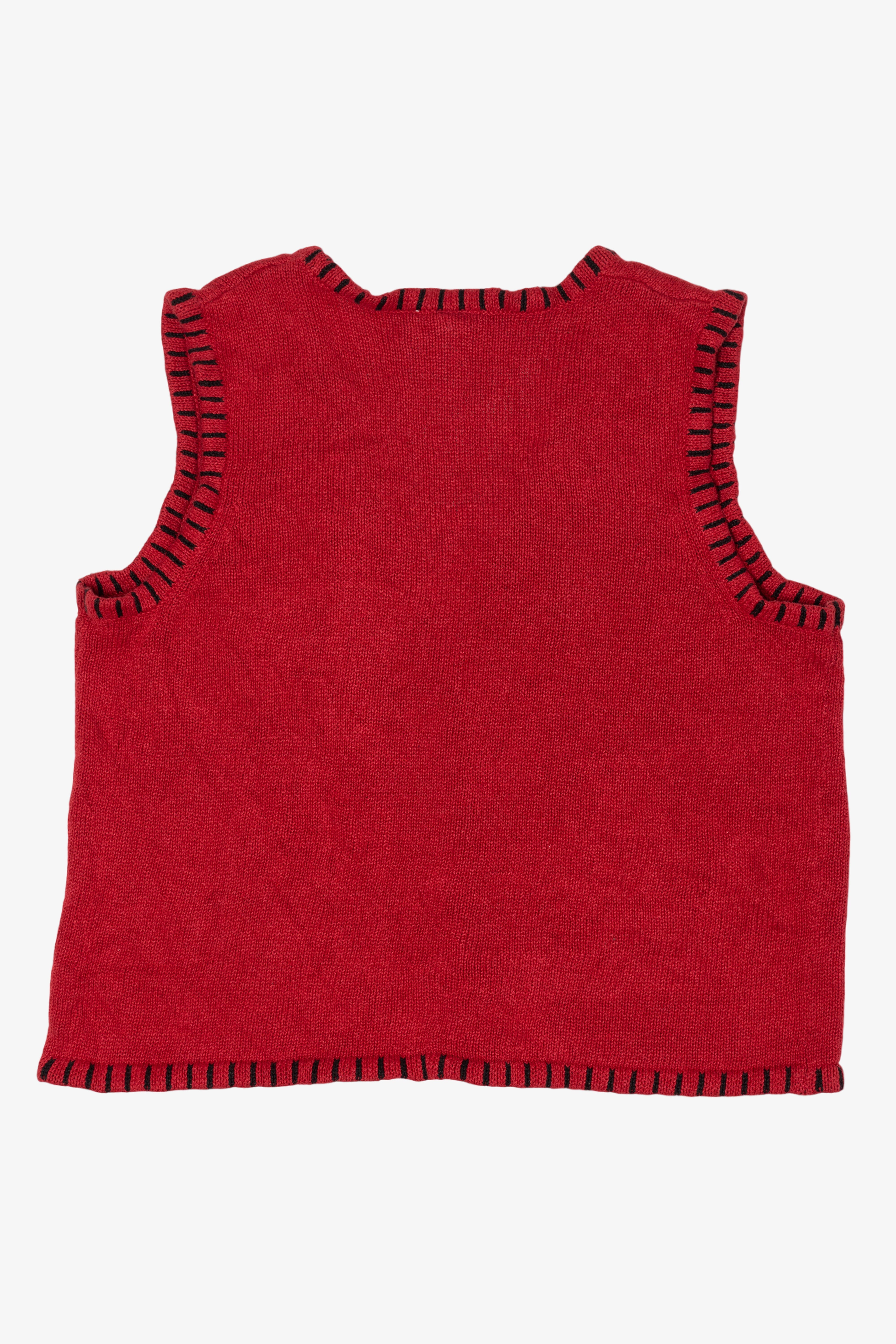 Vintage Red Holiday Editions Reindeer Ugly Christmas Vest (2000s)