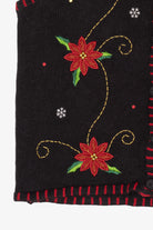 Vintage Black Holiday Editions Flowers Ugly Christmas Vest (2000s)