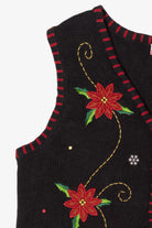 Vintage Black Holiday Editions Flowers Ugly Christmas Vest (2000s)