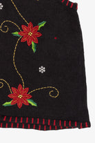Vintage Black Holiday Editions Flowers Ugly Christmas Vest (2000s)