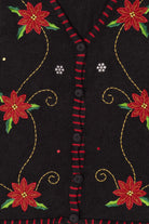 Vintage Black Holiday Editions Flowers Ugly Christmas Vest (2000s)