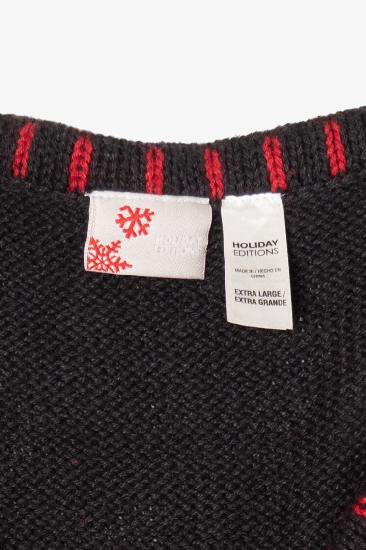 Vintage Black Holiday Editions Flowers Ugly Christmas Vest (2000s)