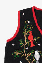 Vintage Black Designers Originals Birds Ugly Christmas Vest (2000s)
