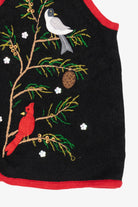Vintage Black Designers Originals Birds Ugly Christmas Vest (2000s)