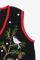 Vintage Black Designers Originals Birds Ugly Christmas Vest (2000s)