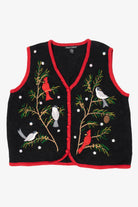 Vintage Black Designers Originals Birds Ugly Christmas Vest (2000s)